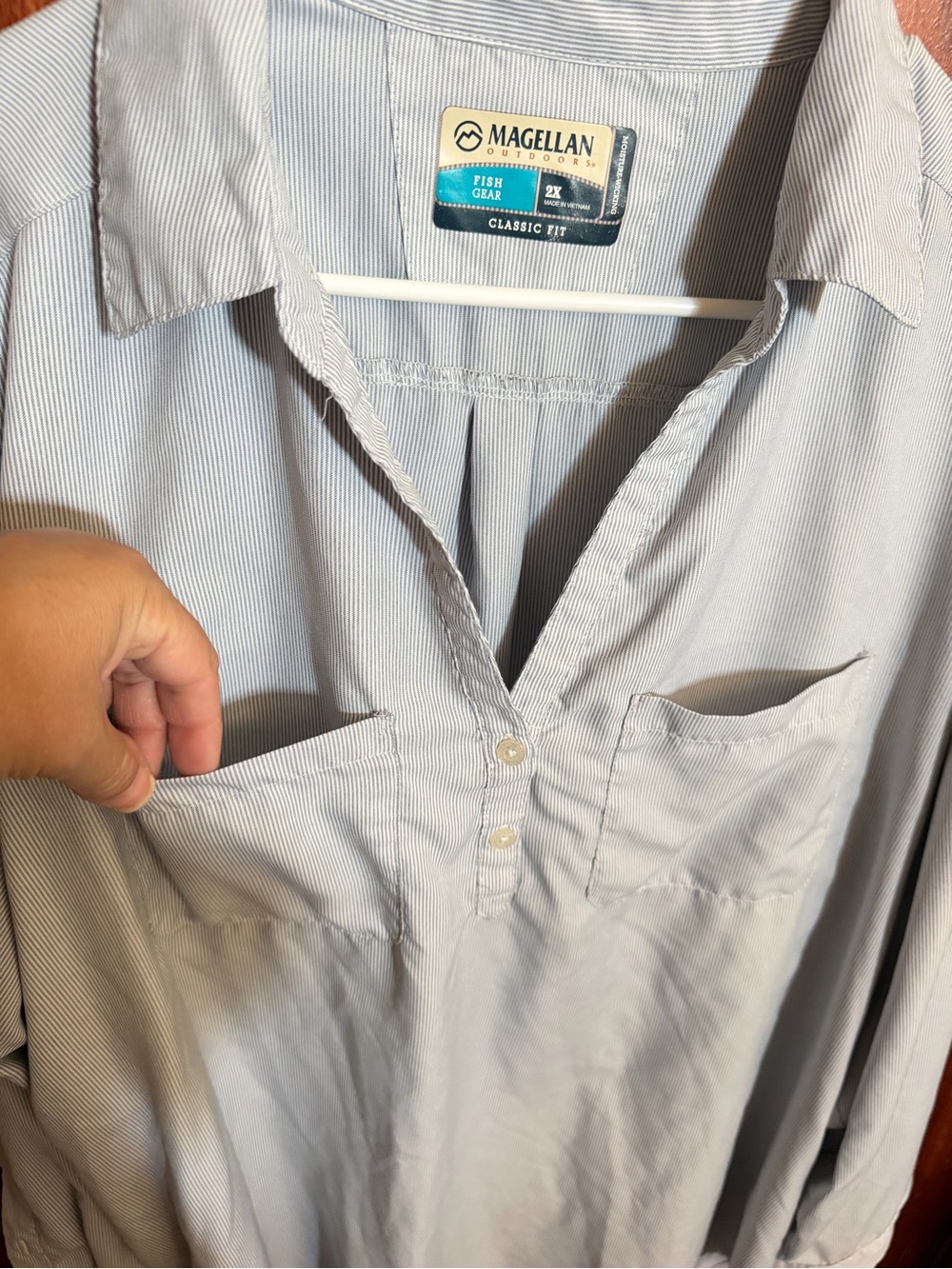 Magellan Outdoors Women’s Fish Gear Button-Down Fishing Shirt 2X